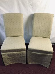 2 Skirted Parsons Style Chairs
