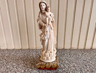 Vintage Carved Bone Madonna & Child Figure