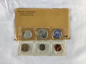 1959 P.C. US Mint Treasury Department Silver Proof Coin Set Sealed With Paper In Original Envelope