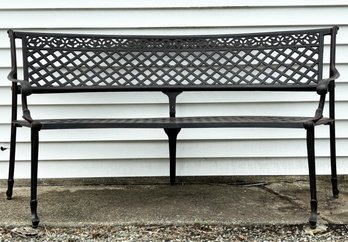 A Curved Cast Iron Garden Bench (2 Of 2)
