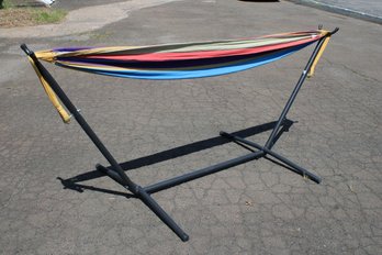 Portable Hammock Stand With Vivere Multi Colored Hammock