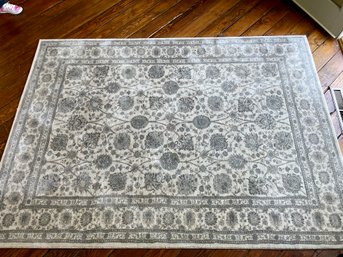 Grey Blue Floral Kashan Carpet 5'3' X 7'3'