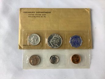 1956 P.C. US Mint Treasury Department Silver Proof Coin Set Sealed With Paper In Original Envelope