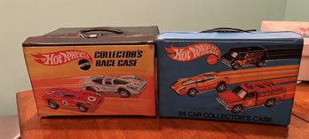 2 1960s-70s Hot Wheels Carry Cases - 48 Car Collector Case & 24 Car Collector Case Used Condition