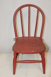 Vintage Child Red Painted Chair
