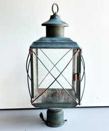 A Large Vintage Copper Post Lantern - C. 1940's