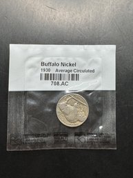 1930 Average Circulated Buffalo Nickel In Littleton Package
