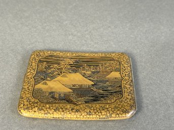 Antique Japanese Komai-style Signed Gilt Damascene Cigarette Case