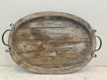 Rustic Wood Tray With Handles