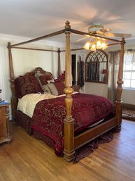 Four Poster Queen Size Wood Bed By Ashford Place