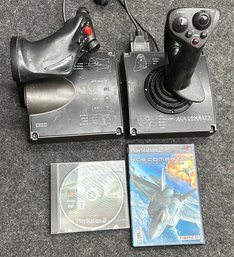 Ace Combat 5 Sony PS2 Namco Flight Stick 2 HORI Controllers  With Flight Games