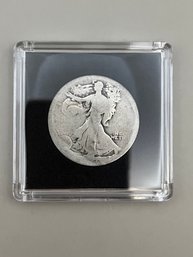 Beautiful 19?7 Walking Liberty Silver Half Dollar In Plastic Case NOT A TYPO