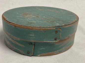 FINE Antique Pantry Box With Turquoise Paint