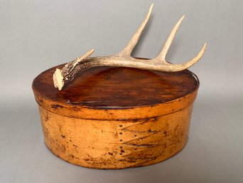 Antique Shaker Box & Whitetail Antlers