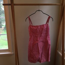 BRANDY MELVILLE, John Galt Line,  Cotton Checkered Print Dress, Red & White, One Sz