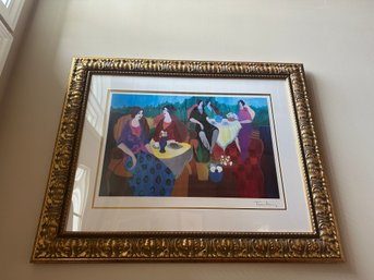 Itzchak Tarkay 'Morning Social' Framed Seriolithograph With COA