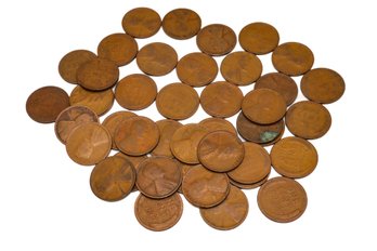 1918 No Mint Mark Lincoln Wheat Cents - 42 Coins