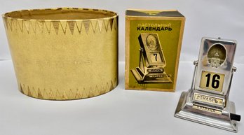 VIntage Russian Desk Calendar In Original Boz, Vintage Cardboard Letter Box