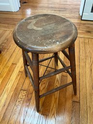 Old Antique Farm Stool ~ Wood And Metal