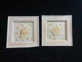 Pair Of Shell Art Frames