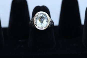 Sterling Silver Light Blue Aquamarine Ring Size 7