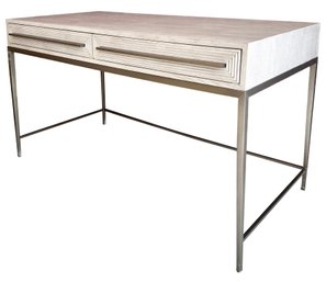A Modern 'Connor' Writing Desk By Hooker For Pottery Barn In Ash And Brass
