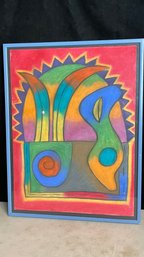 Original Signed 1970's Abstract Painting