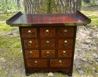 Vintage Chinese Rosewood Apothecary Cabinet