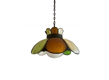 Mid Century Stained Glass Light Fixture