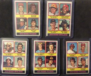 (5) 1976 Topps Baseball Rookie Cards With Willie Randolph