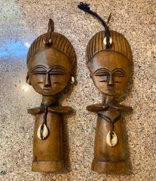 Decorative Carved Wood African Wall Accents