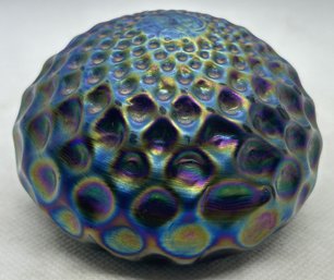 Vintage Signed Iridescent Art Glass Paperweight