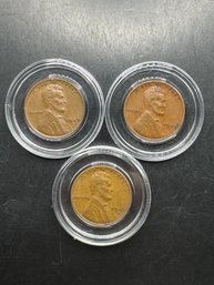 3 Wheat Pennies 1947, 1947-D, 1947-S