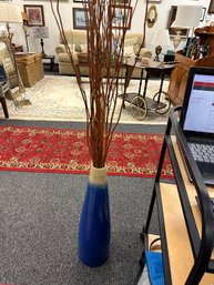 Blue  Tall Vase With Branches