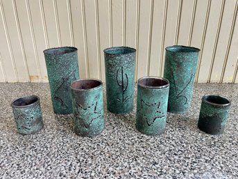 Collection Of Copper Over Glass Luminaries