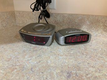 Pair Of Timex Bedside Clocks