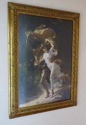 Pierre Auguste Cot - 'The Storm' A Young Couple Fleeing The Rain