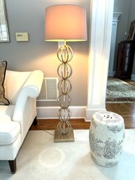 Arteriors Contemporay Floor Lamp In Light Brushed Pewter Finish