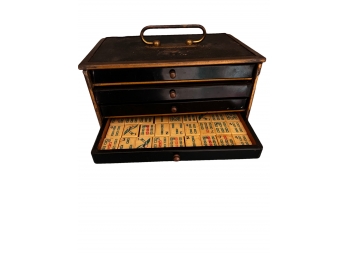 Mahjong Set In Vintage Asian Box