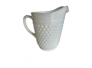 Vintage Hob Nail Milk Glass Pitcher