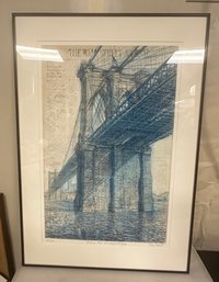 Ltd Ed. 25/300 The Wall Street Journal - Below The Brooklyn Bridge - Hand Signed In Pencil Tom Matt  TA-WAC