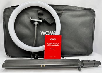 Wonew 12 Inch Selfie Ring Light With Phone Clip & Stand, New In Original Case