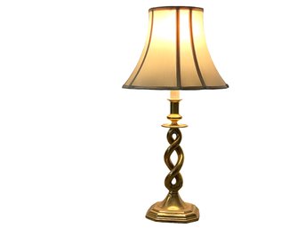 Mid 20th Century Barley Twist  Brass Table Lamp With Shade