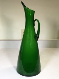 Fabulous Vintage BLENKO GLASS Very Large MCM / Midcentury Pitcher / Ewer 19' Tall - These Sell For $300-$500