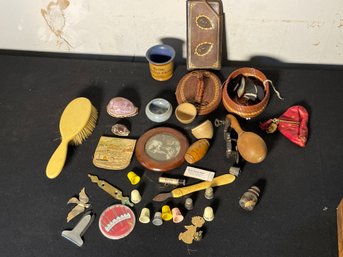 BOX OF EARLY SEWING ITEMS