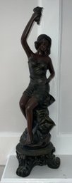 Beautiful Art Nouveau Bronze (?) Woman Figure