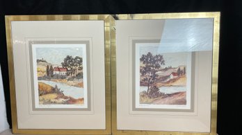 Pair Of Two Large Original Lithographs Signed And Titled In Pencil