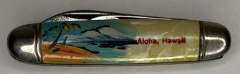 Vintage Souvenir Two Blade Pocket Folding Knife - Aloha Hawaii - Hammer Brand Knife Pat No 2170535