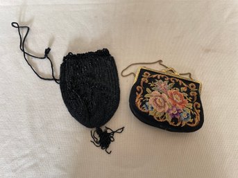 Vintage Needlepoint And Beaded Handbags Purse