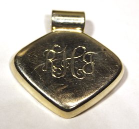 VINTAGE MONOGRAMMED STERLING SILVER PENDANT